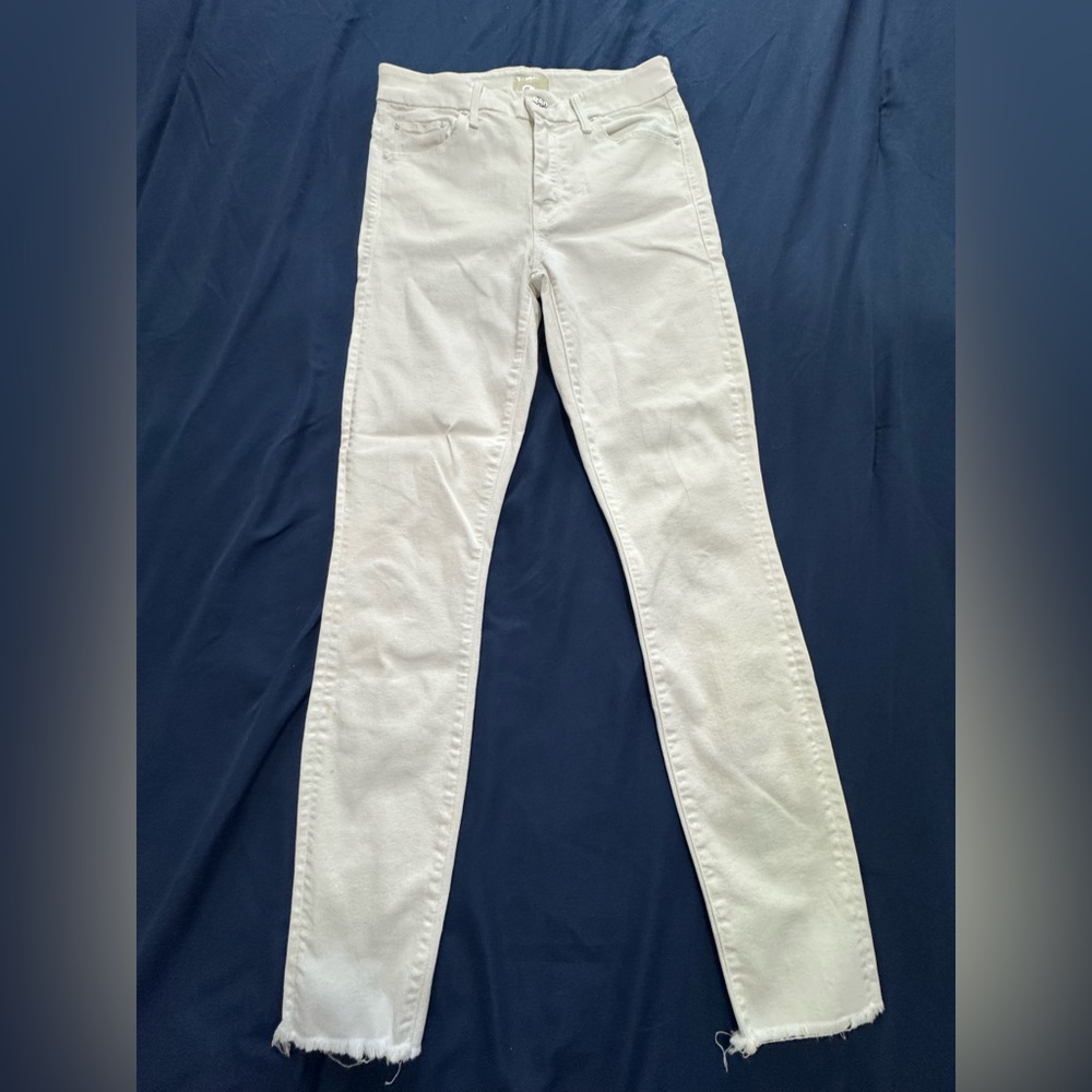 MOTHER White Ankle Crop Jeans
